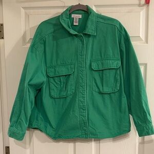 Button up Jean like green jacket